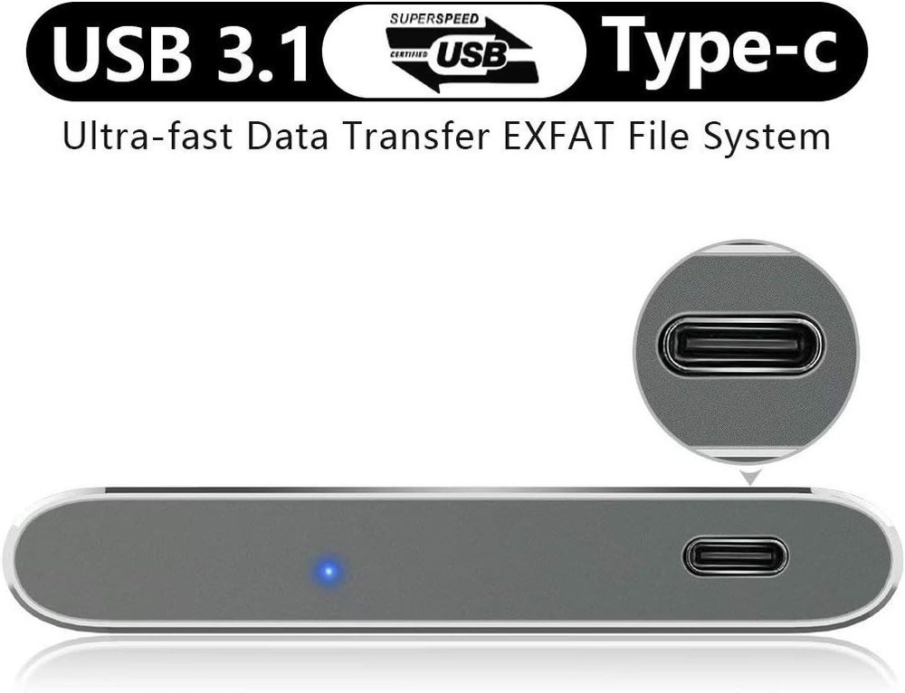 High-Speed 120GB Portable Hard Drive - Plug & Play USB Type C Storage Solution