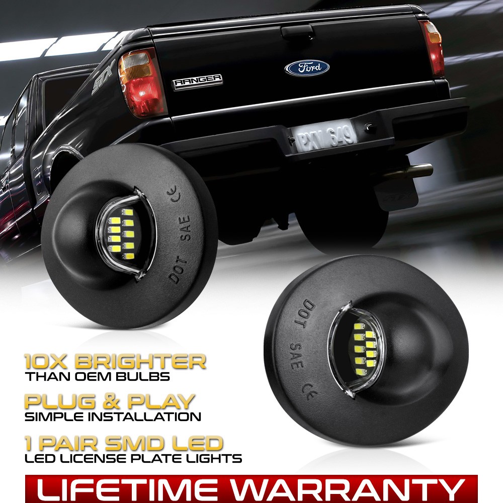 SMD LED License Plate Lights Tag Lamps Housing 83-11 Ford Ranger Bronco Explorer
