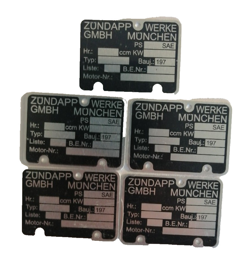 Nameplate engine Zündapp model 197