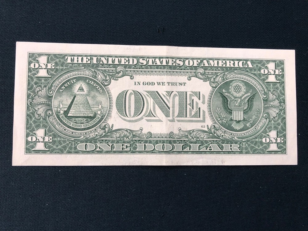 INSUFFICIENT INK ON RIGHT SERIAL NUMBER - $1 (ONE DOLLAR) ERROR NOTE