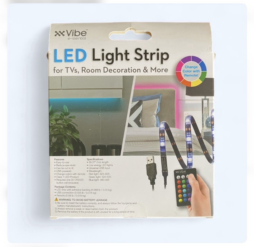 Vibe e-ssential LED Multicolor Light Strip FB-LED16 Remote Control USB Powered
