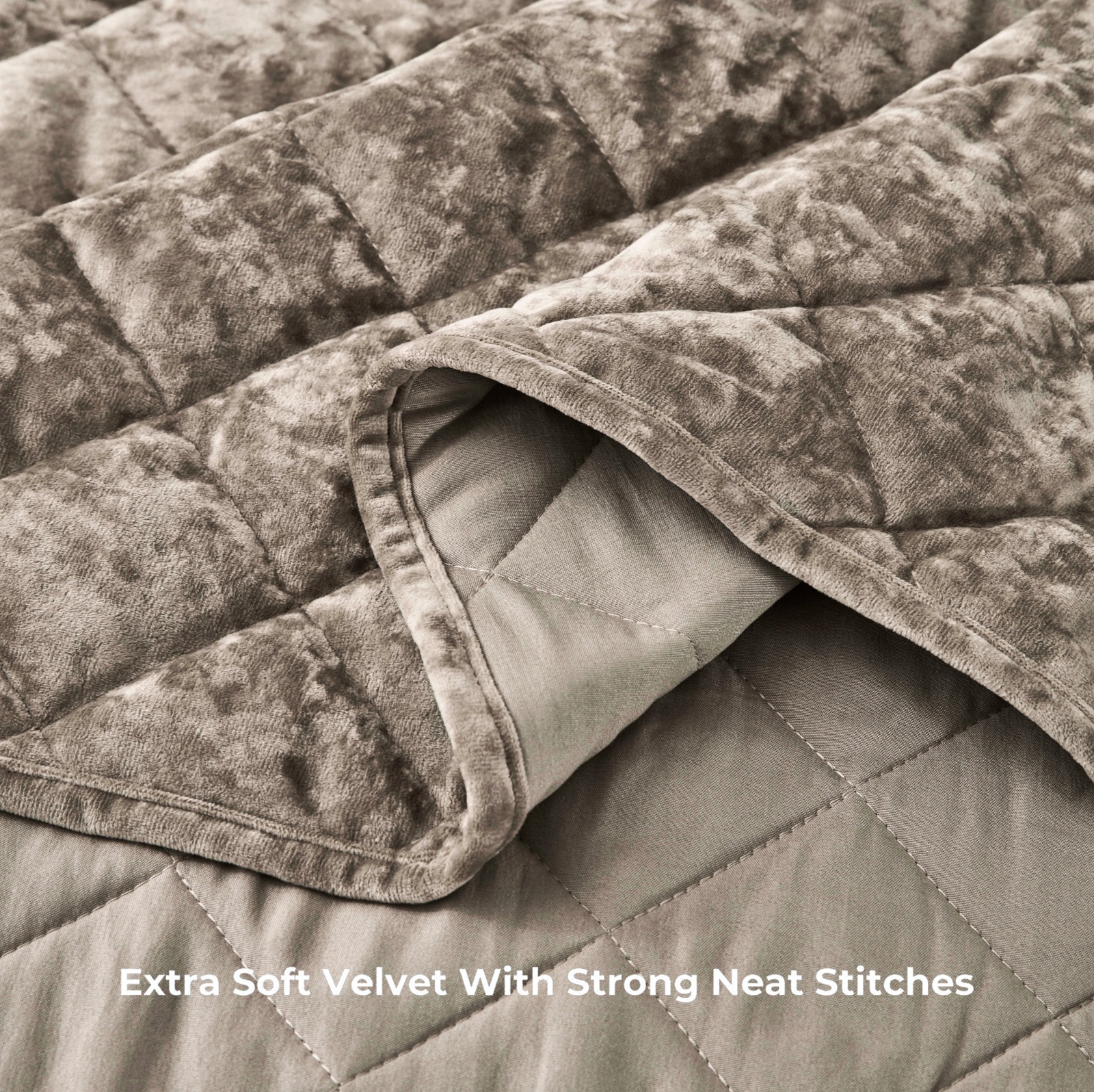 Chezmoi Collection Lux 3-Piece Diamond Stitch Plush Distressed Velvet Quilt Set