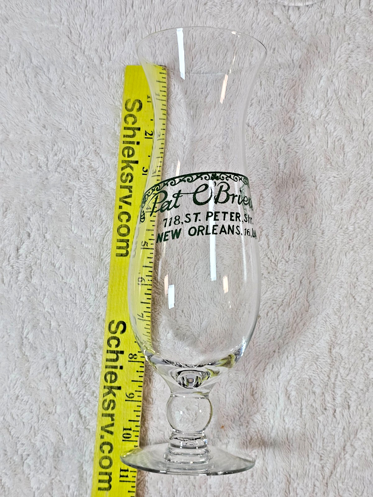 VTG Pat O’Brien’s Hurricane Glasses Set of 3 10” Hand Blown New Orleans Bar