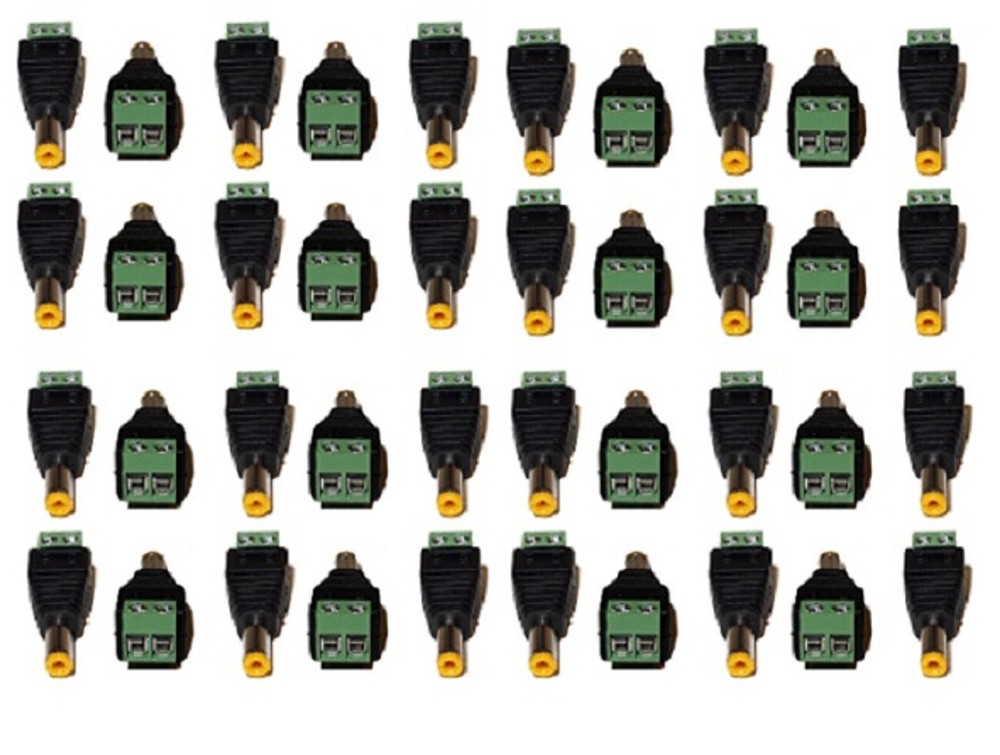 40 pcs DC Male Power Connector for CCTV Security Camera system