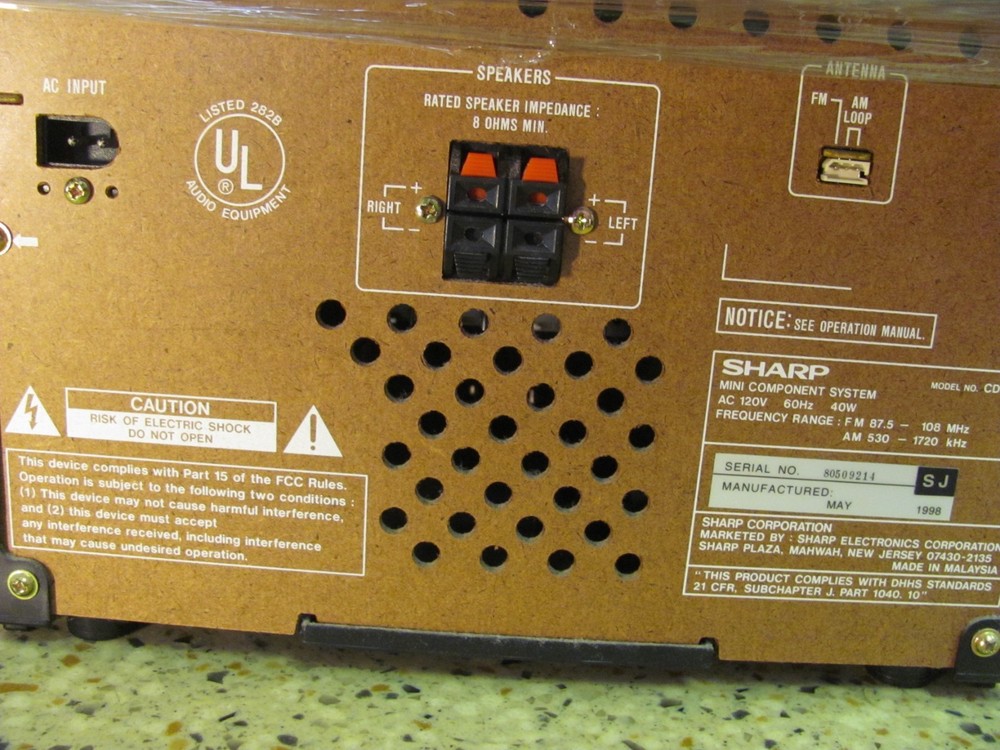 Sharp CD-C406 Mini Component System Stereo System