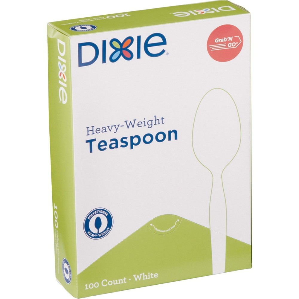 Dixie Heavy-duty Teaspoon - 100/box - Polystyrene - White (TH207)