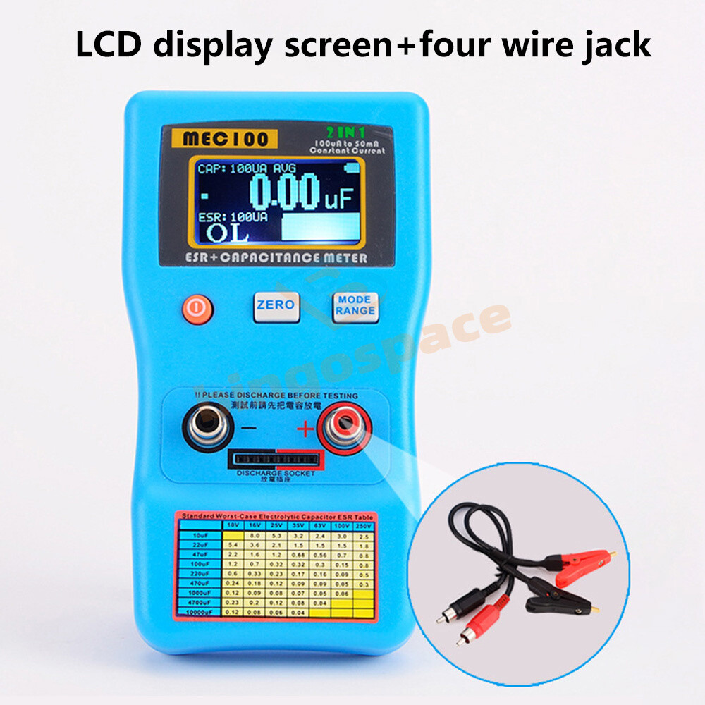 MEC-100 ESR Capacitance Ohm Meter Measuring Capacitance Resistance Tester
