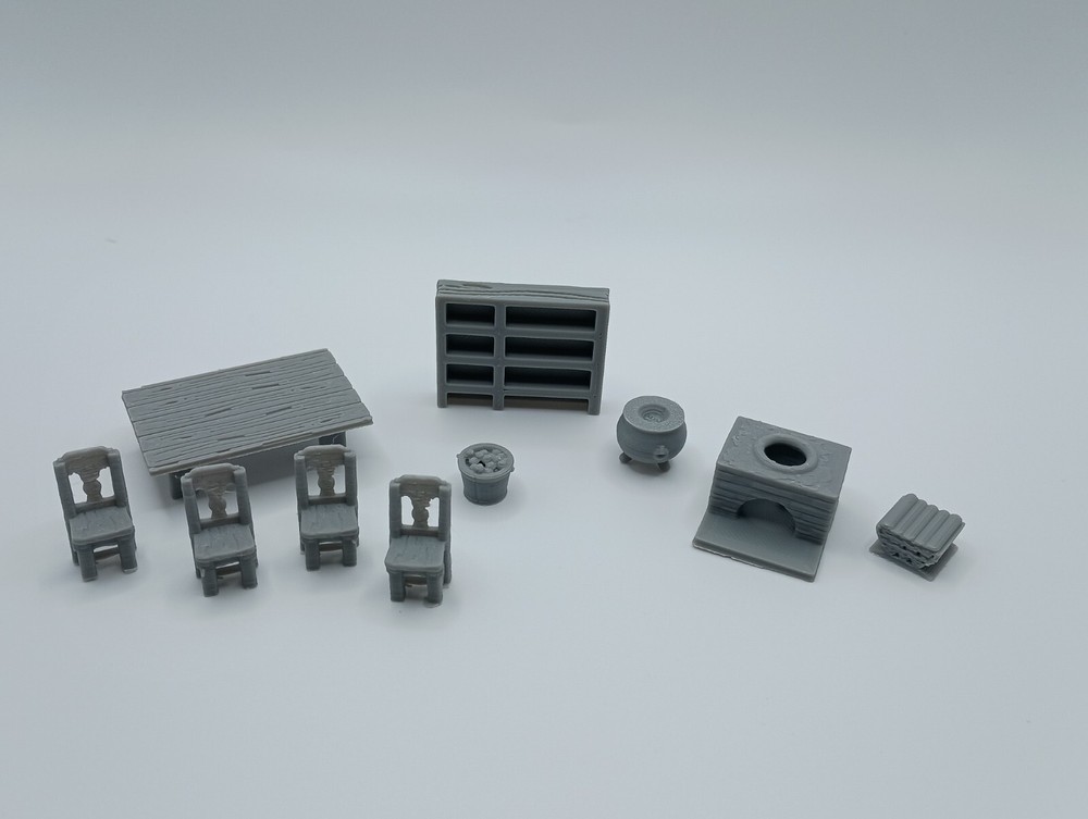 3D Printed Kitchen Prop Set (28mm-32mm Scale)
