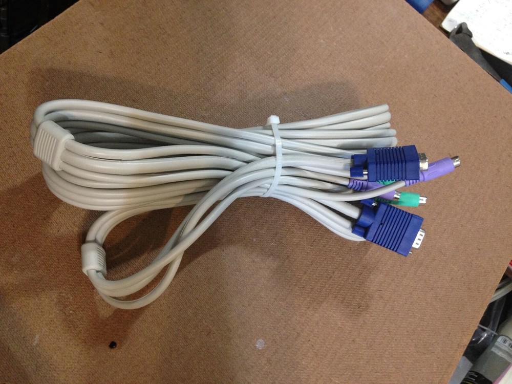 10 Feet  KVM Switch Computer Cable Set For VGA PS2 Keyboard Mouse US