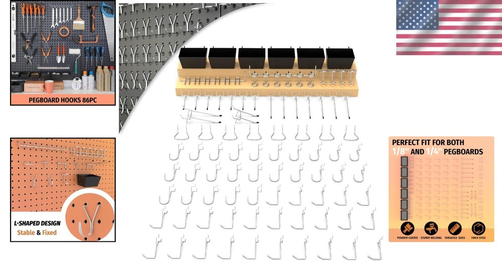 Versatile 49-Piece Pegboard Accessory Kit for Efficient Home Organization