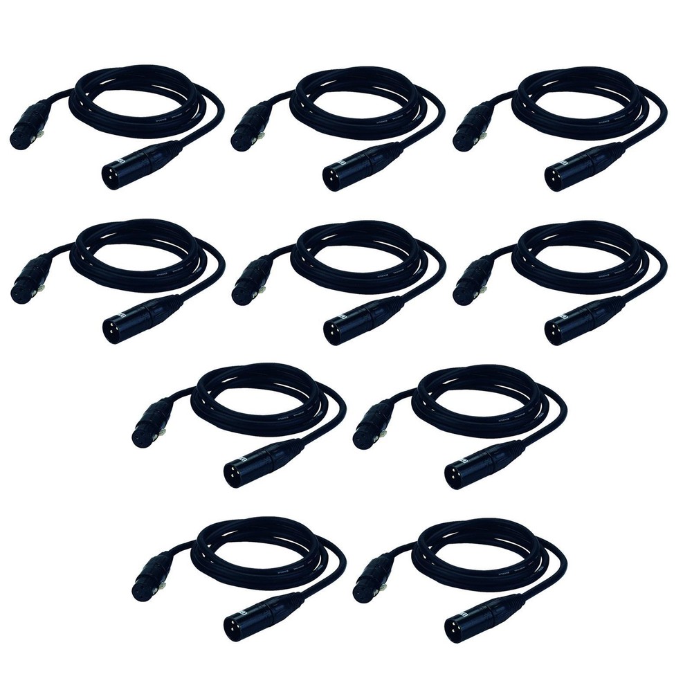 ADJ 15FT 3-Pin DMX Cables - 10 Pack