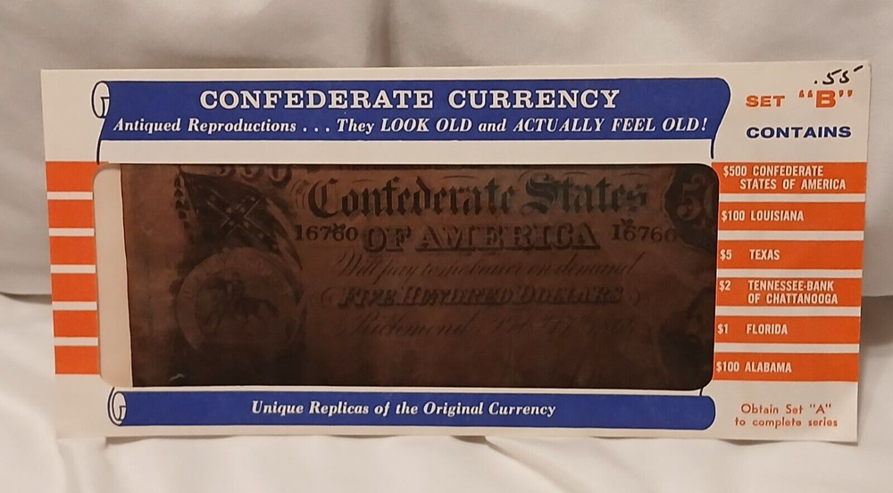 VINTAGE CONFEDERATE CURRENCY UNIQUE REPLICAS