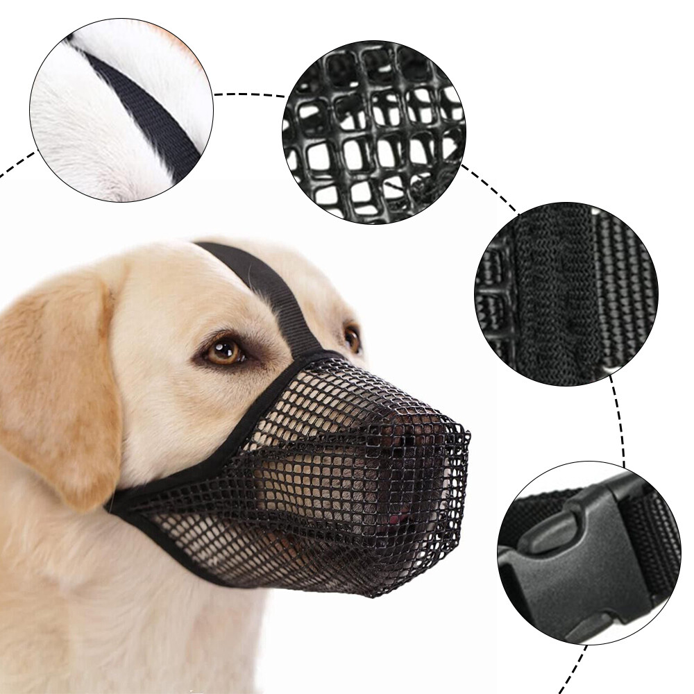 Pet Dog Basket Muzzle Anti-lick Anti-Biting Bark Licking Mouth Mesh Cover Mask