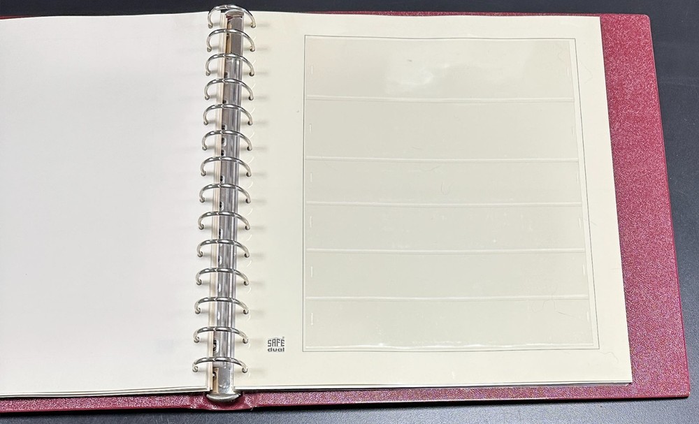 Vintage, Unused Safe Stamp Album w/ Pages, No Stamps - Red