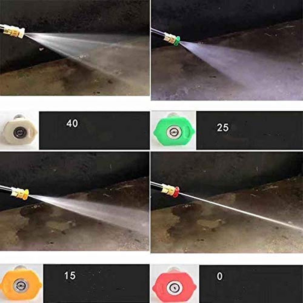 5PCS Pressure Washer Spray Nozzle Tips Multiple Degrees (25 Degrees) Stainles...