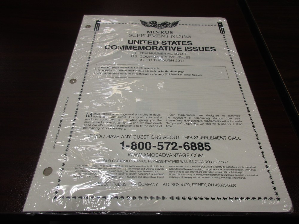 "MINKUS" SUPPLENEMENT UNITED STATES COMMEMORATIVES ISSUES   W/FREE SHIPPING!!!