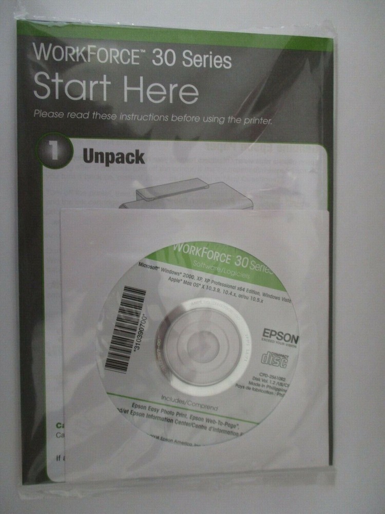 Setup SOFTWARE for EPSON WorkForce 30  Printer Software