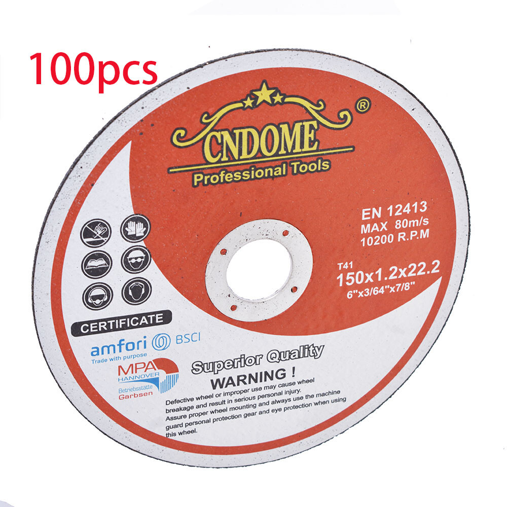 100Pcs 6"x.045"x7/8" Cut-off Wheel - Metal & Stainless Steel Cutting Discs