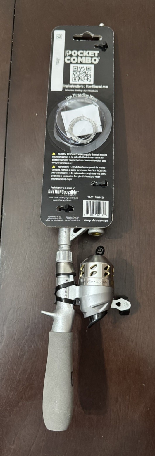 ProFISHiency Pocket Combo Tiny Spincast Fishing Reel Rod Mini NEW!!!