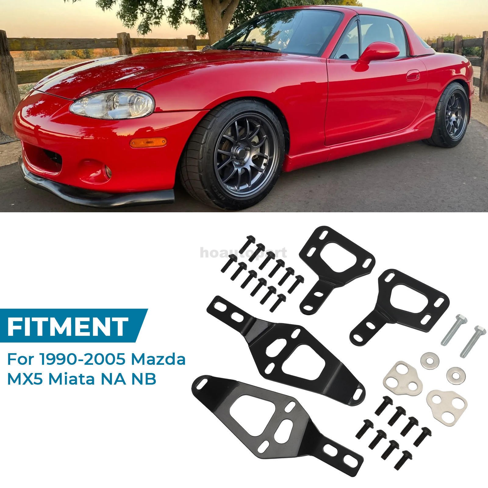 For Mazda MX5 Miata NA NB Full Hardtop Mount Brackets & Hardware Set 1990-2005