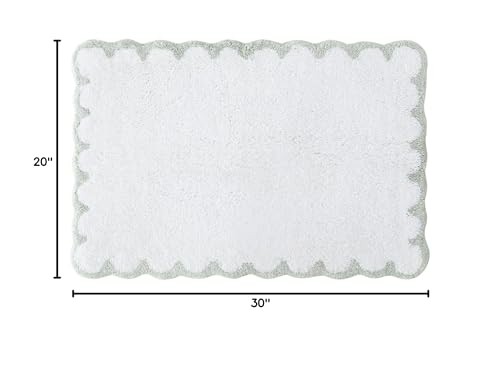 Peri Home Scalloped Bath Rug - Soft & 1'8" x 2'6" (Rectangular), Sage