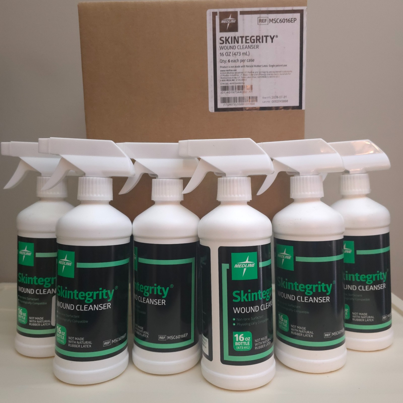 *NEW* Medline SKINTEGRITY Wound Cleanser 16oz Bottle Full CASE of 6, SEALED