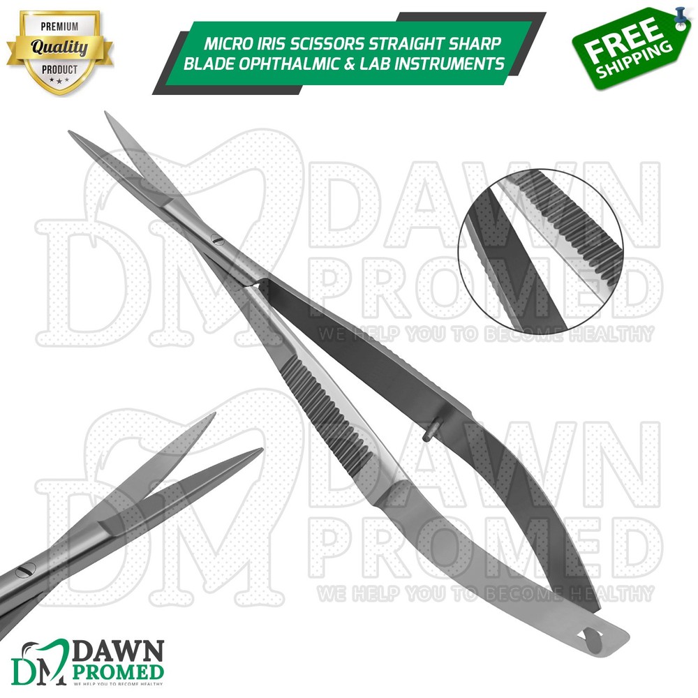 Micro Iris Scissors 4.5" Straight Sharp Blades Ophthalmic & Lab Instruments