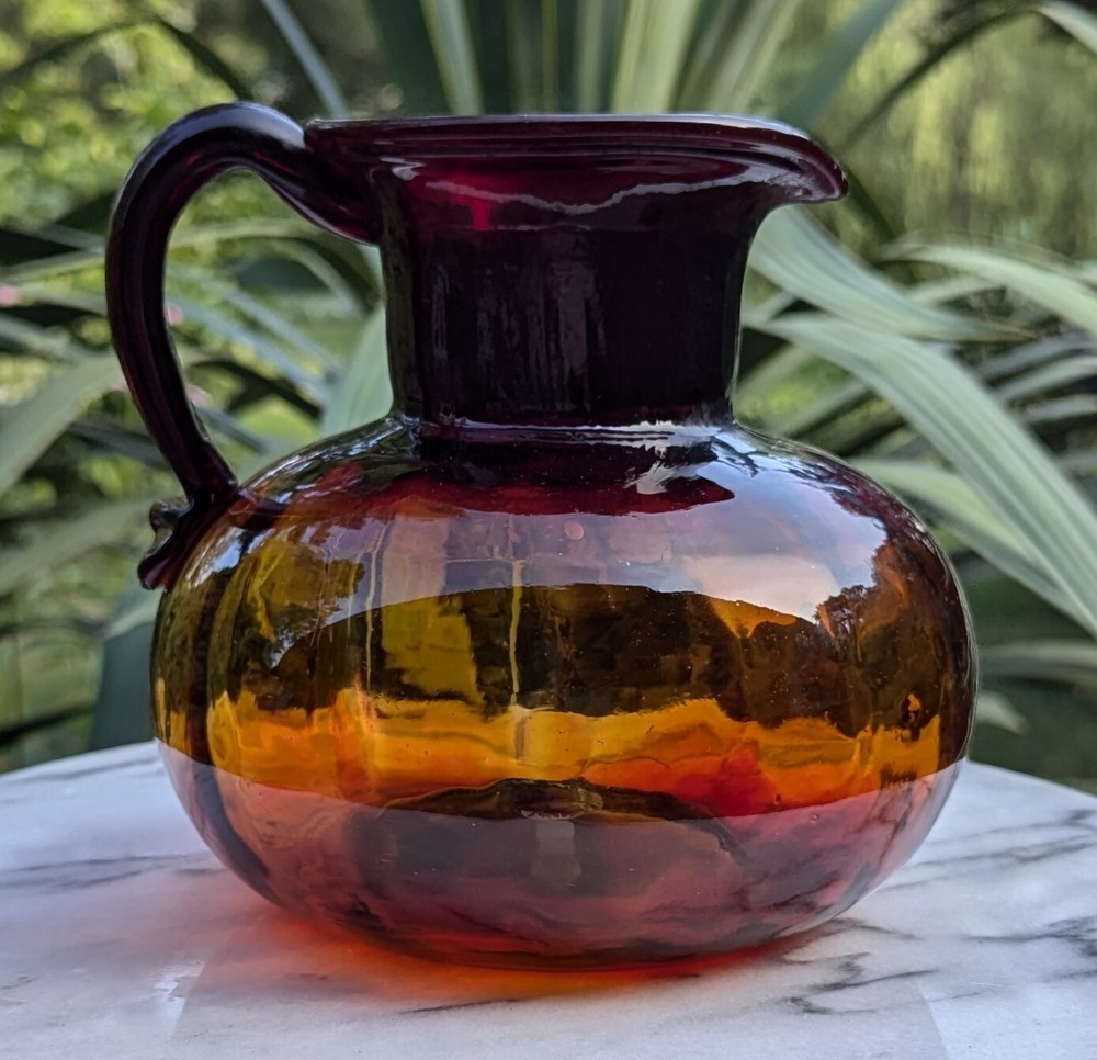Hand Made Amberina Pitcher
