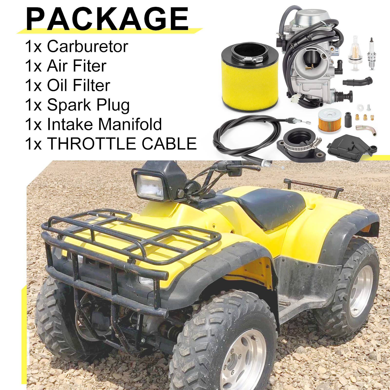 Carburetor W Fiter Intake Manifold for Honda Foreman 450 TRX450 ES S FE FM 98-04