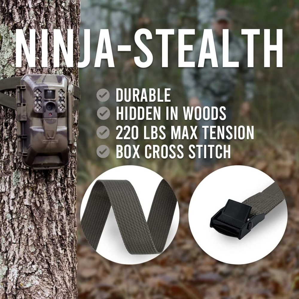 Trail Camera Straps Game Cam Mounting Strap 25mm Width*6 ft. Long, 2-Pack Brown