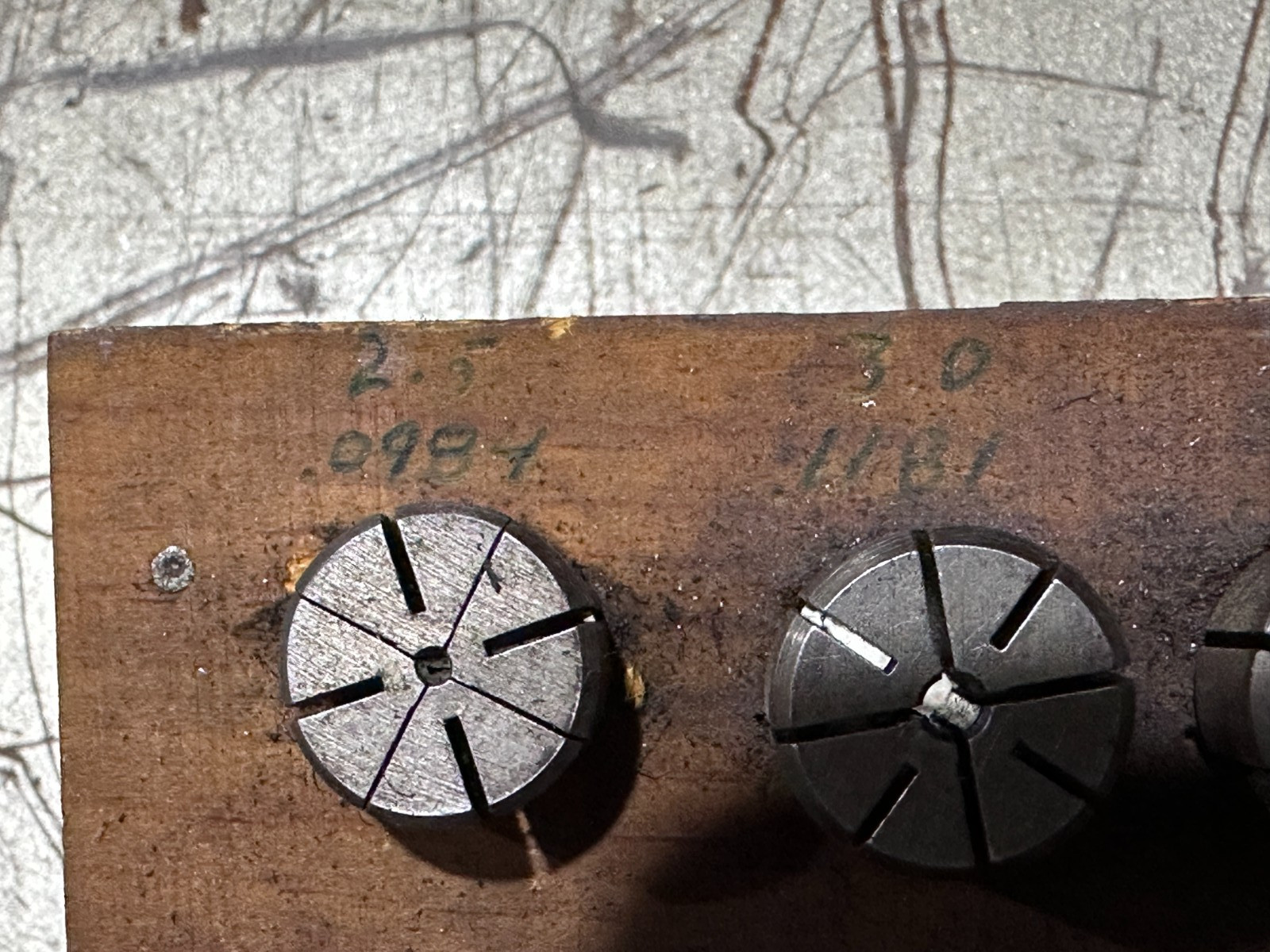 200DA Metric Collets - Set of 24, Mostly Kennametal Brand, 2.5mm - 14mm