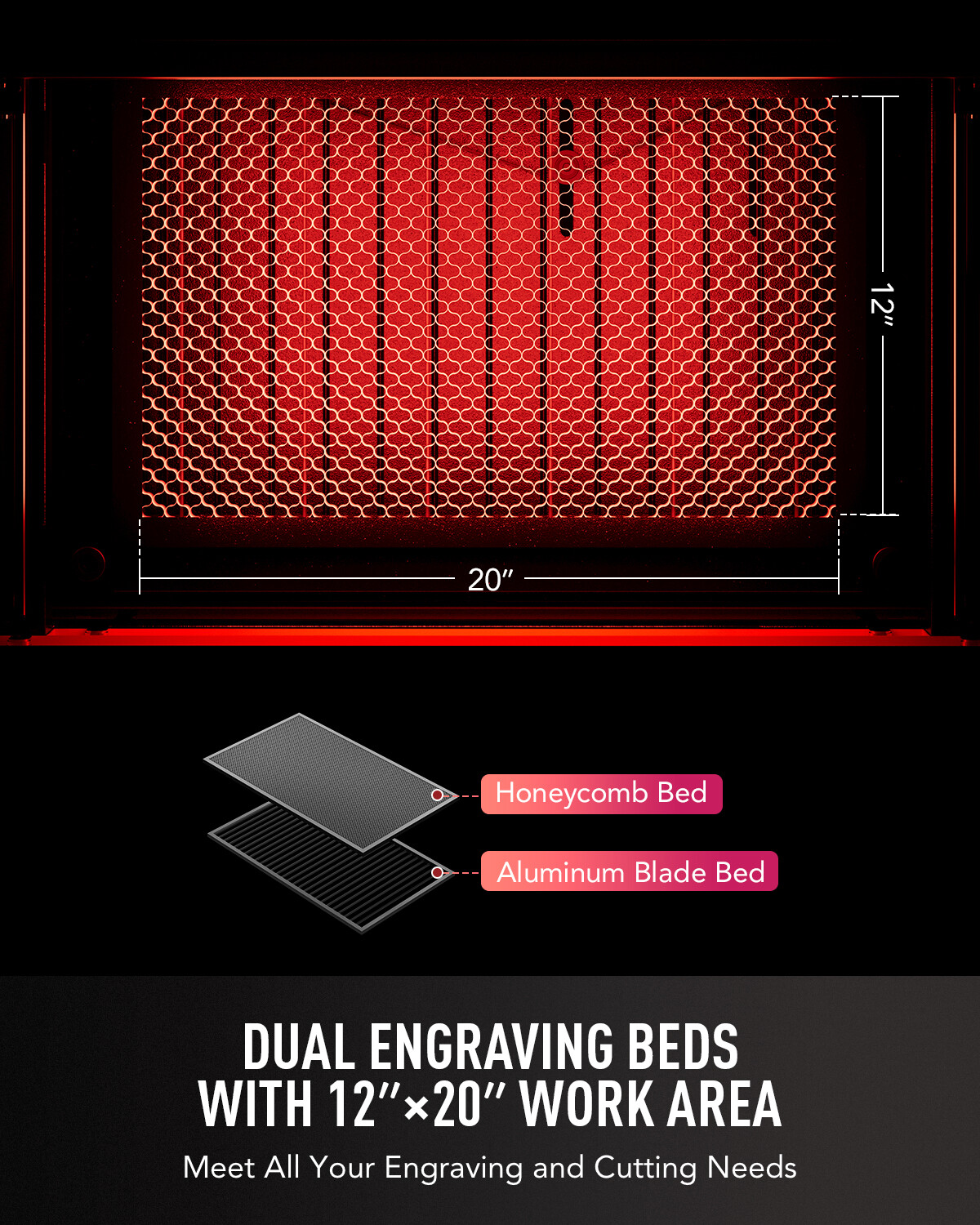 OMTech™️ 50W 12×20 CO2 Laser Engraver Cutter Engrving Machine 2023 Upgraded