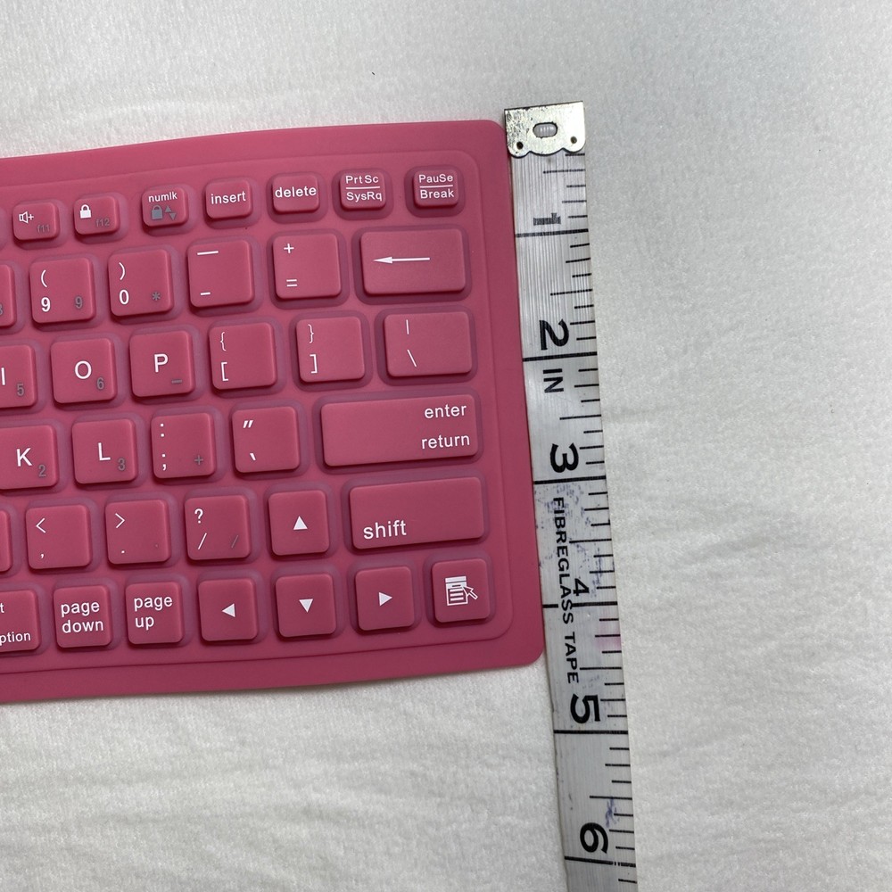 Brookstone Bluetooth Wireless Roll-Up Keyboard 789725 Pink