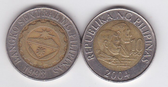 Philippines - 10 Piso 2004 VF Lemberg-Zp