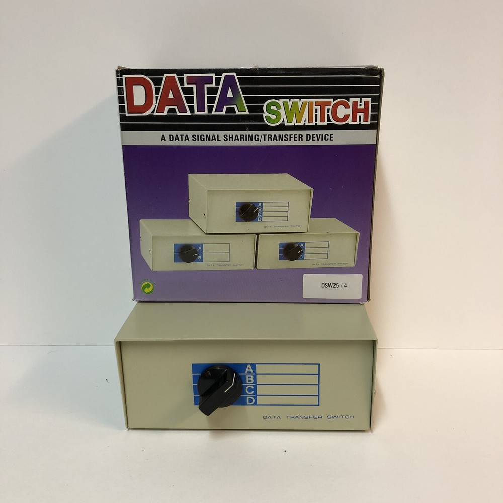 Data Transfer Switch DS25-4 4 Port Very Good Condition