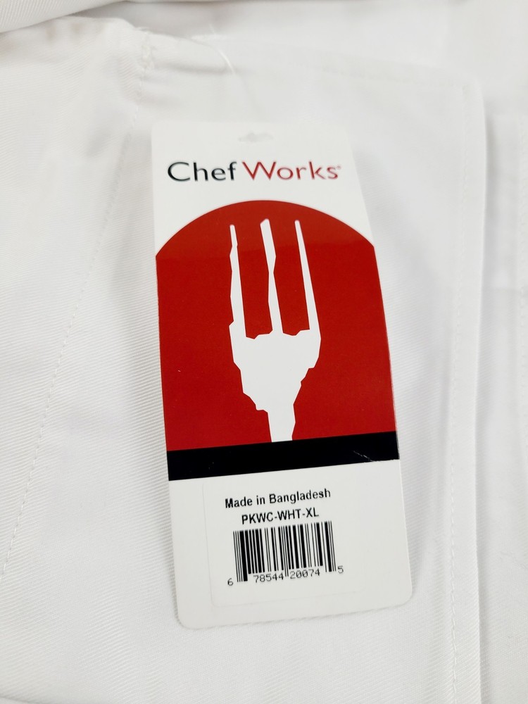Chef Works Bordeaux Basic Chef Coat Jacket Unisex Size XL Button Down White NEW