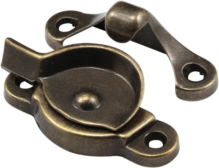 Compact Antique Brass Window Lock with Diecast Construction - Easy Installation