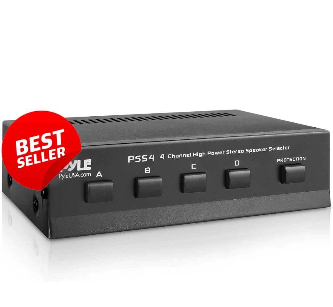 PYLE 4-Zone Speaker Switch Selector Premium Distribution Box PSS4 US