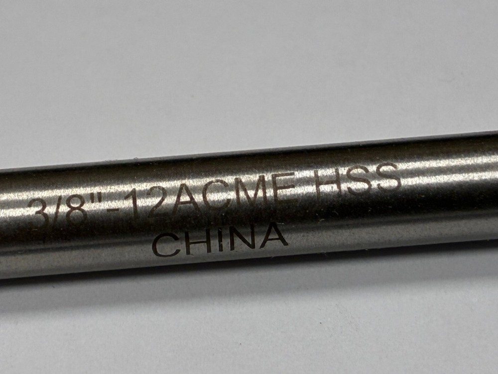 Interstate JY4792123, Acme Thread Tap: 3/8-12, RH Thread, 2G, 4-FL, Plug Chamfer