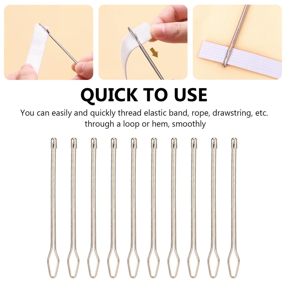 30pcs Elastic Drawstring Threader Easy Pull Tool For Threading Yarn Popular