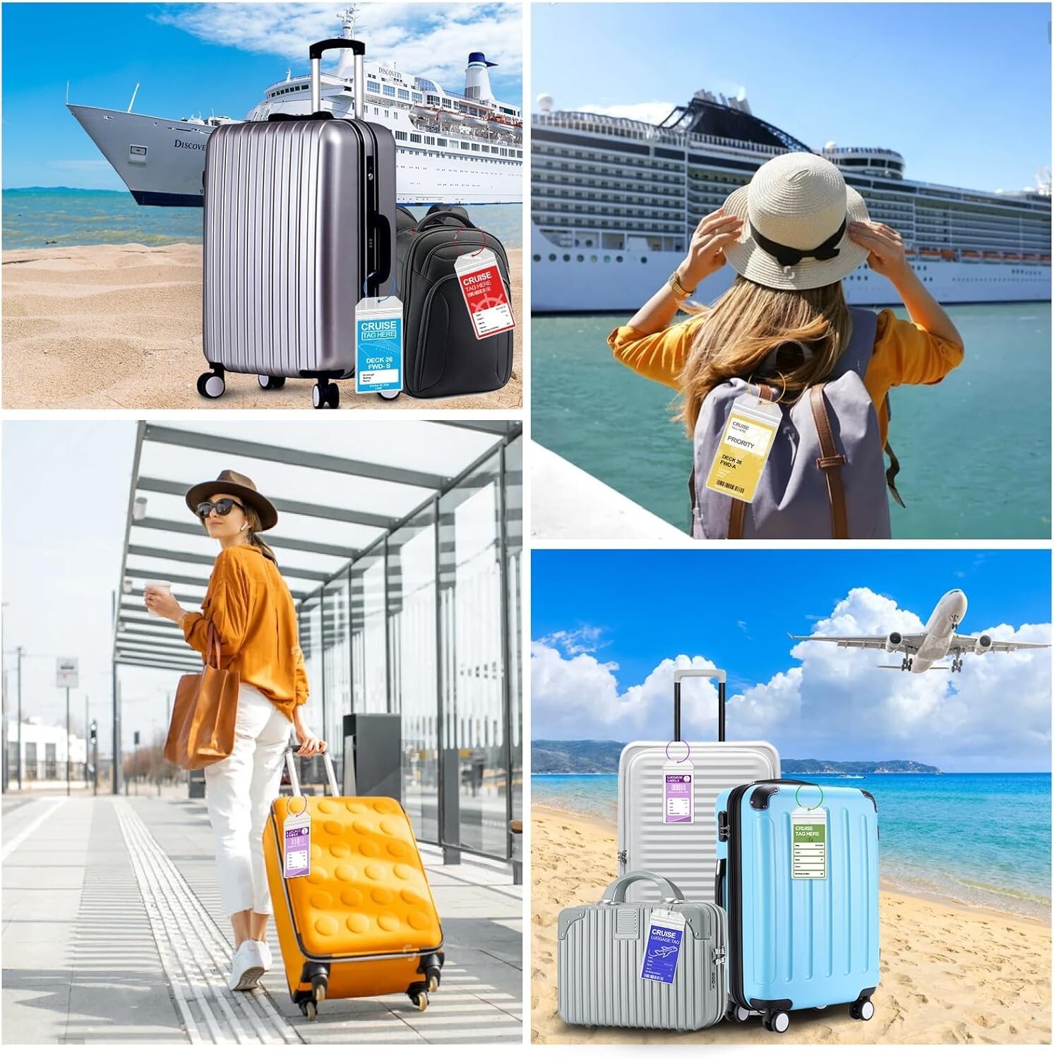 3/6 Pack Cruise Luggage Tag Holders for Carnival NCL Princess MSC Cruise Ships