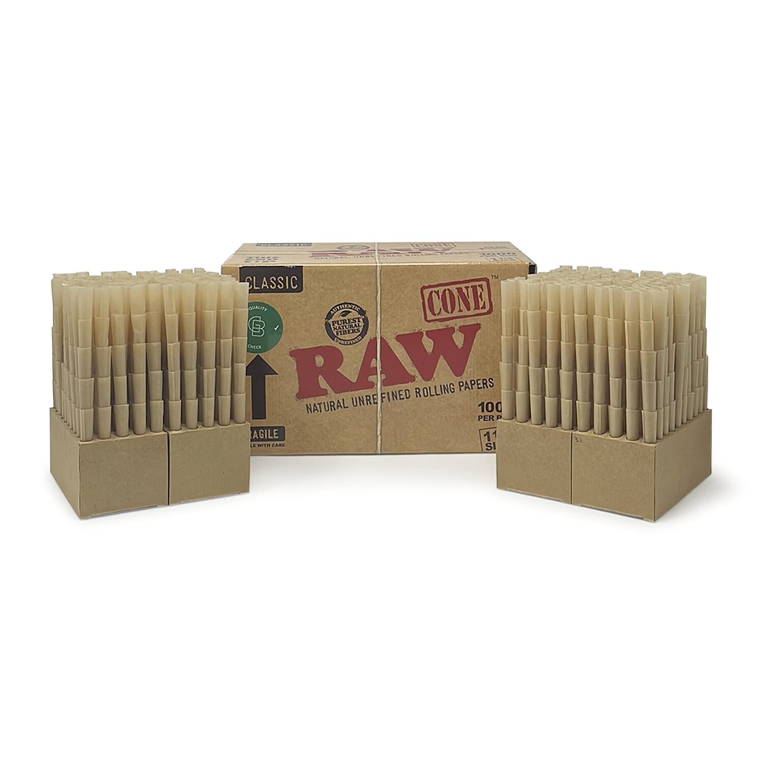RAW Cones Classic 1 1/4 Size | 1000 Cone Bulk Box - Free Shipping USA