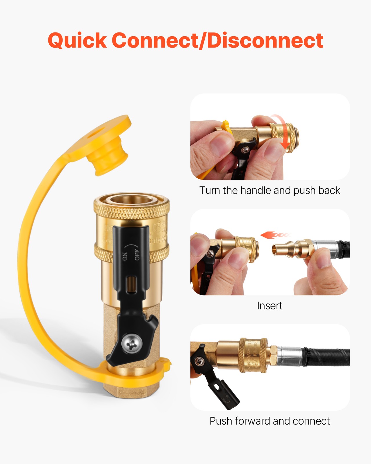 VEVOR 7 Pcs RV Propane Quick Connect Fitting 1/4-Inch NPT x 3/8-Inch Flare