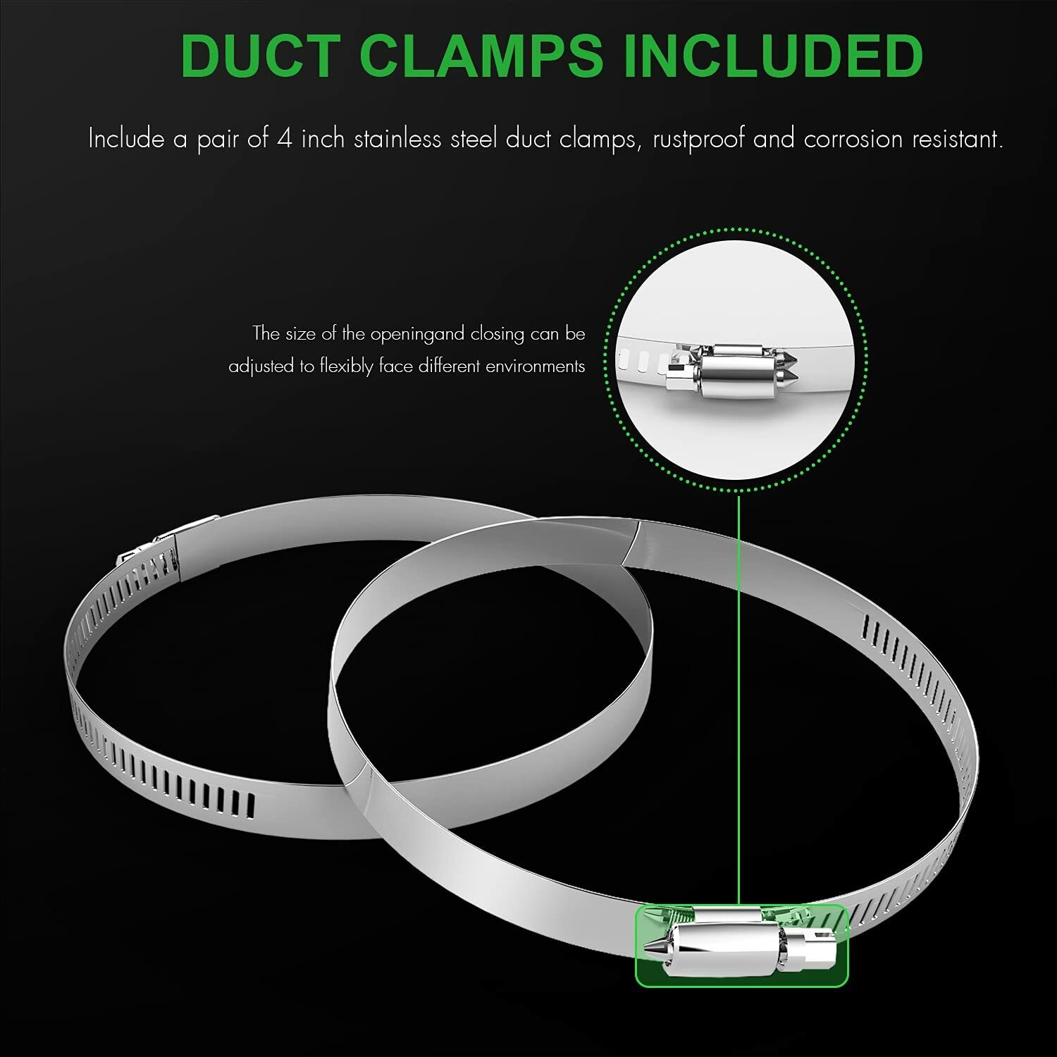 iPower Flexible 3/4/6/8 inch Aluminum Ducting Dryer Vent Hose for HVAC Exhaust