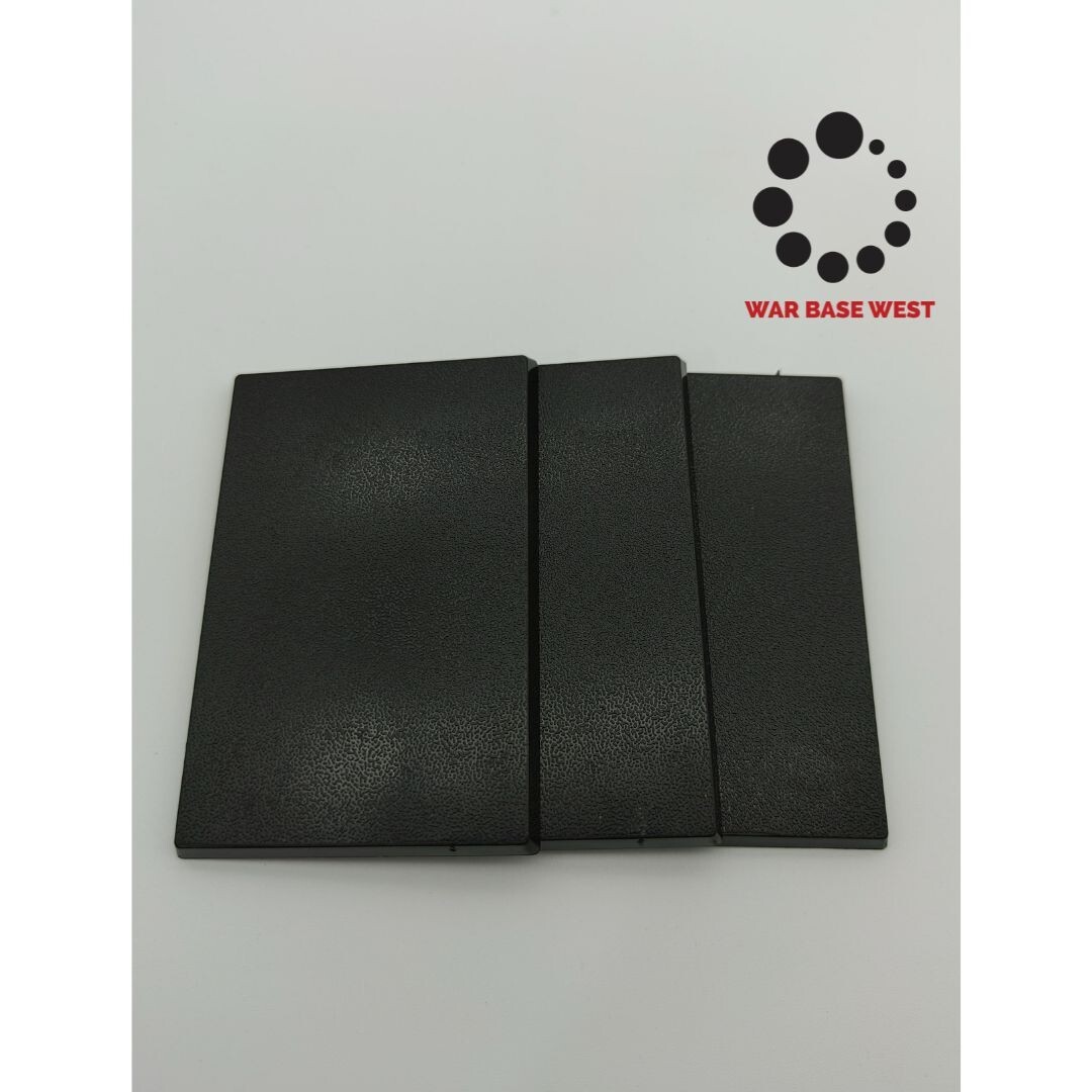 Lot Of 3 50mm x 75mm Rectangle Bases Used For Warhammer Fantasy Bloodcrushers