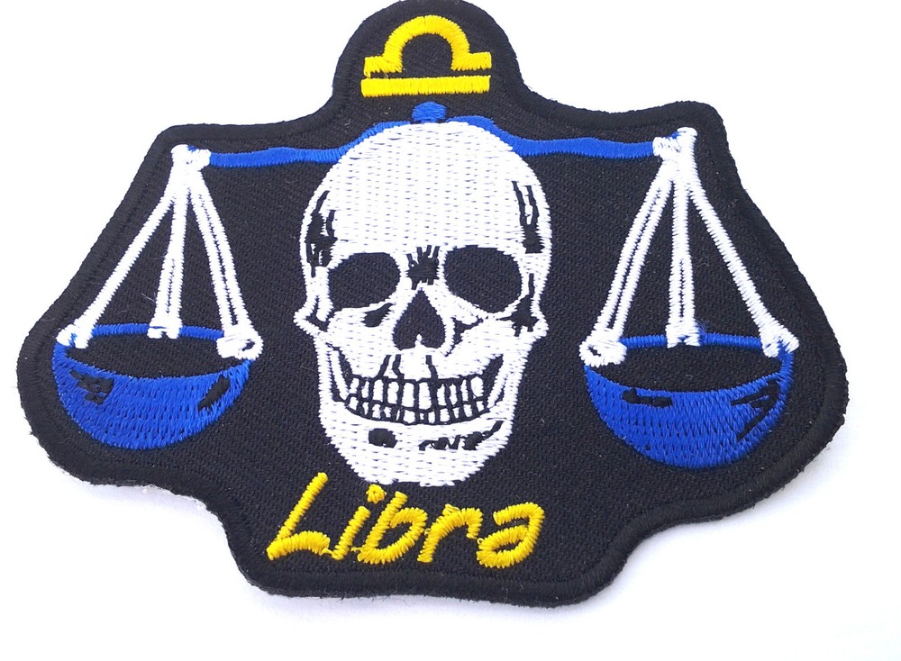 LIBRA EMBROIDERED ZODIAC BIKER PATCH P5474 E
