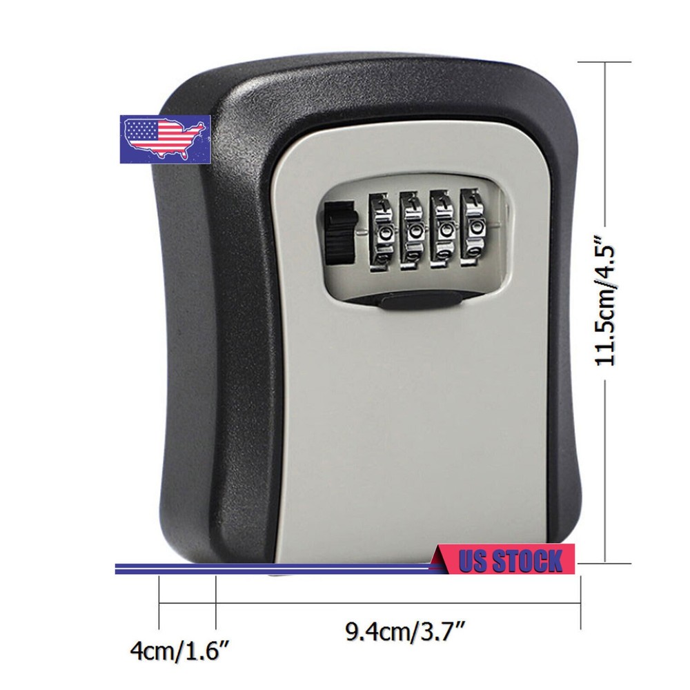 4 Digit Key Safe Lock Box Combination Wall Mount Security Storage Case Organizer