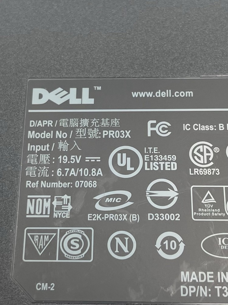 Dell E-Port Replicator Dock Station PR03X E6440 E7240 E7250 E7440 E7450 M4800