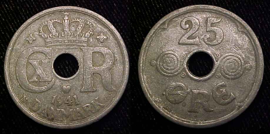DENMARK 1941 25 Ore VF