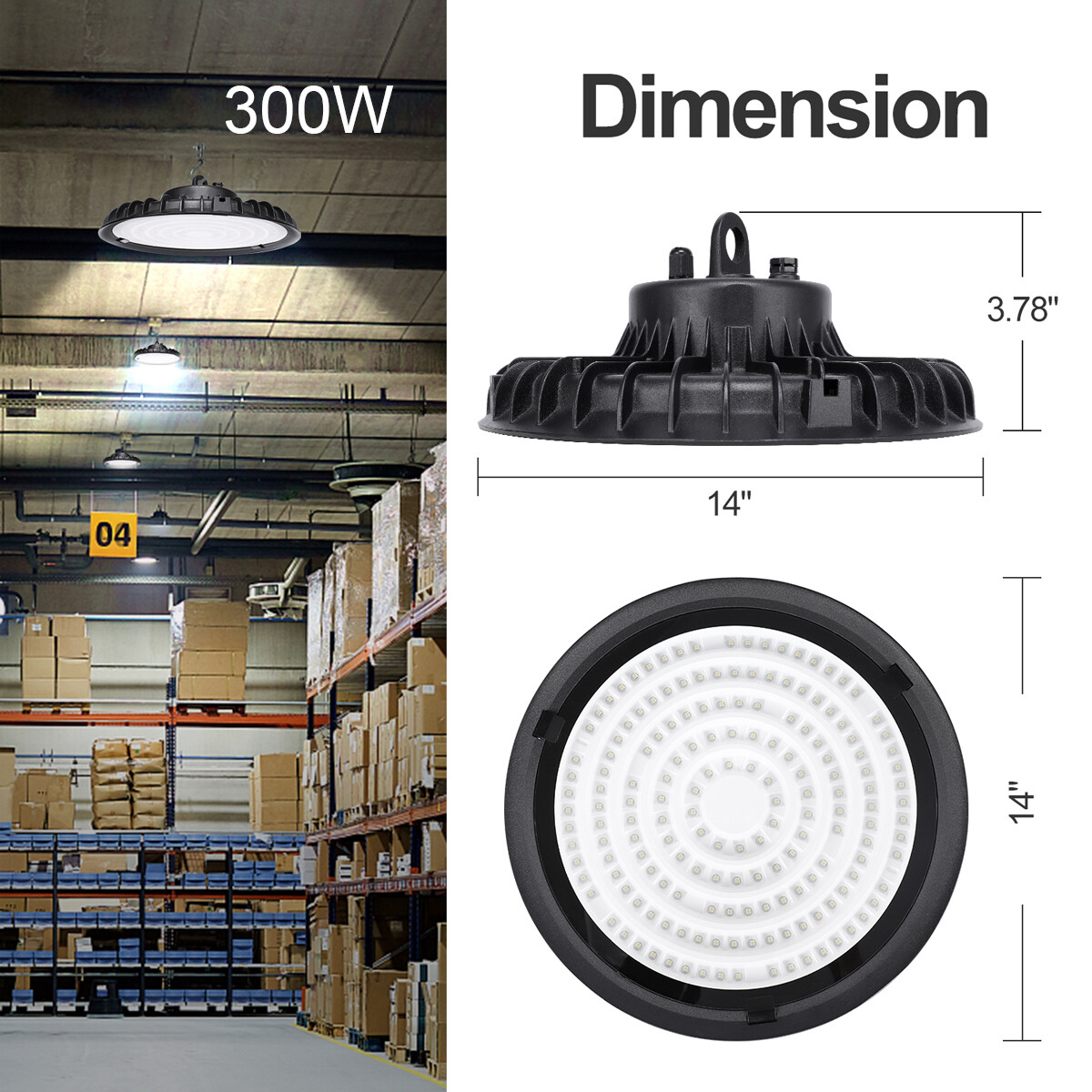 20Pack 300W UFO Led High Bay Light Commercial Industrial Garage Gym Shop Light